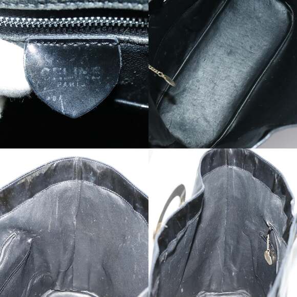 CELINE Shoulder Bag Enamel Black - Picture 12 of 13